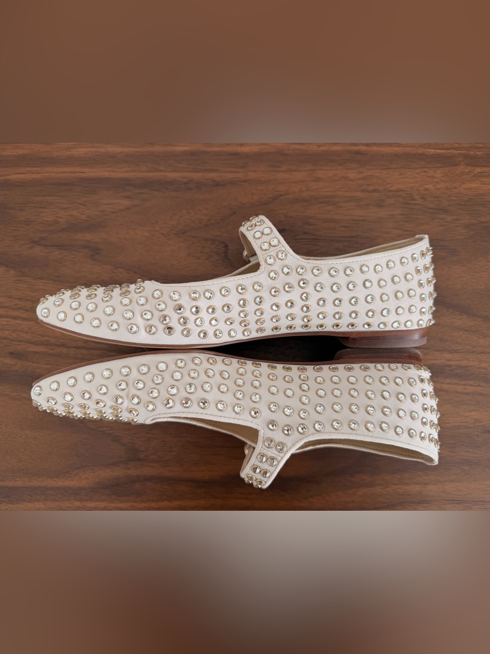 Sam Edelman Studded Mary Jane Flats in Cream - Picture 3 of 6